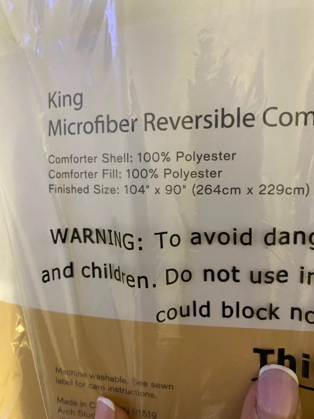White Microfiber Reversible Comforter - King